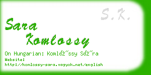 sara komlossy business card